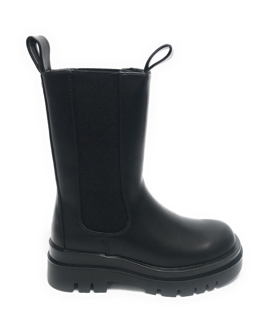 Scarpe donna Gold&gold stivaletto biker in ecopelle nero con fondo carrarmato D22GG22 GR180