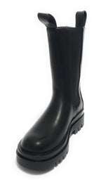Scarpe donna Gold&gold stivaletto biker in ecopelle nero con fondo carrarmato D22GG22 GR180