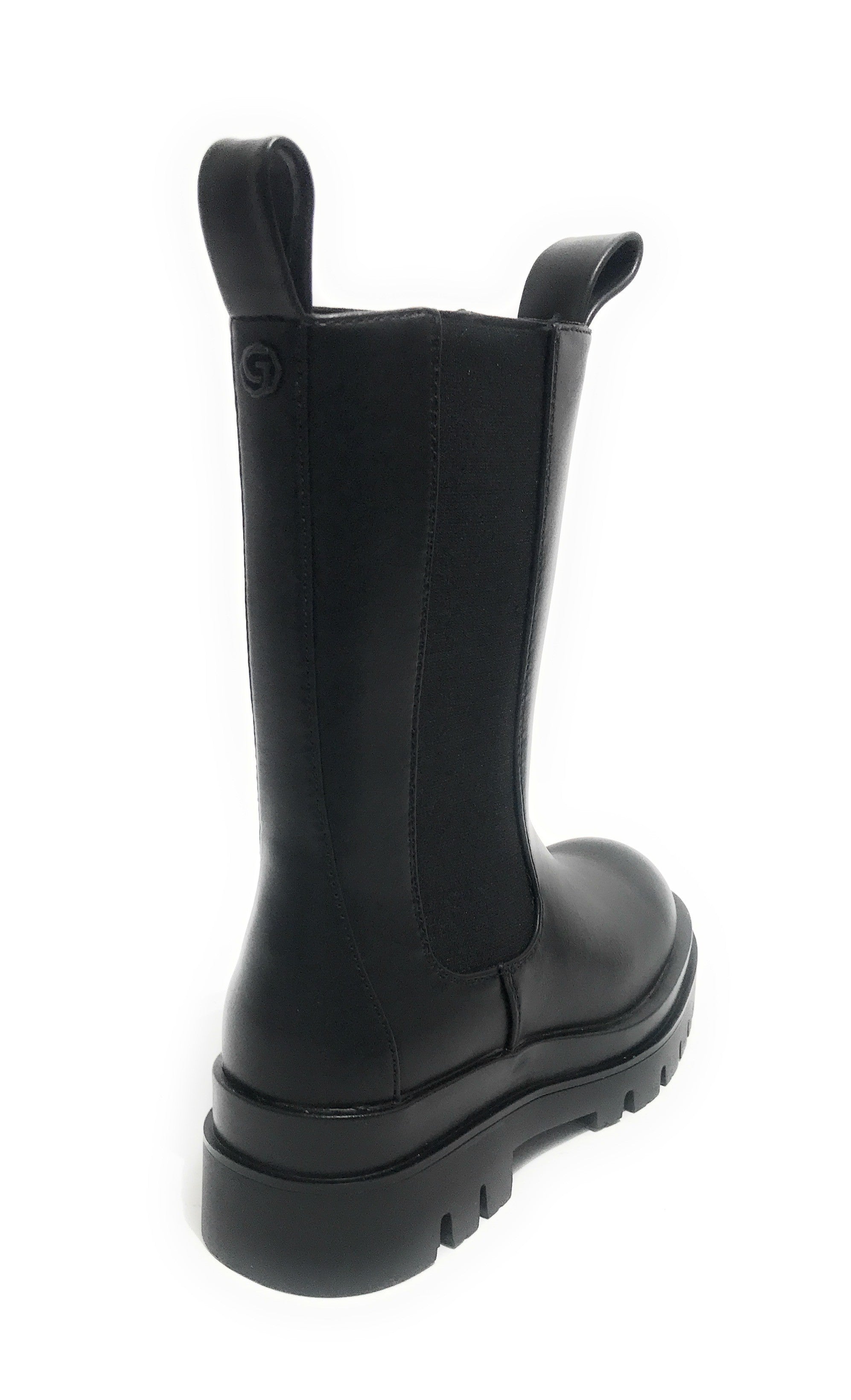 Scarpe donna Gold&gold stivaletto biker in ecopelle nero con fondo carrarmato D22GG22 GR180
