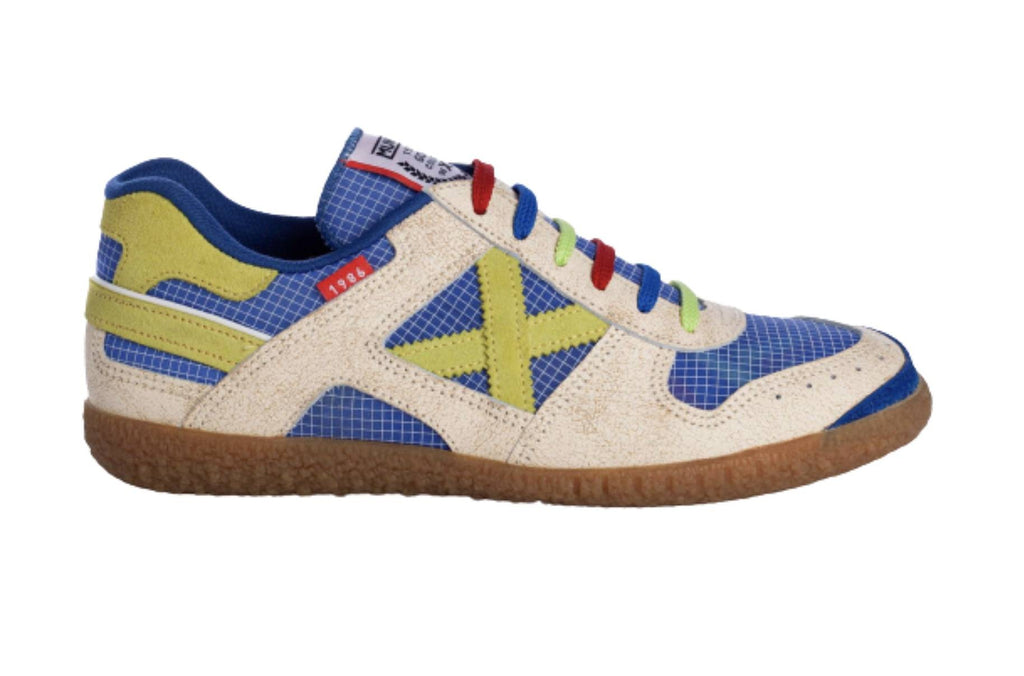 Scarpe Munich sneaker Goal Limited in suede/ nylon beige/ blu / pistacchio US22MU03 1557