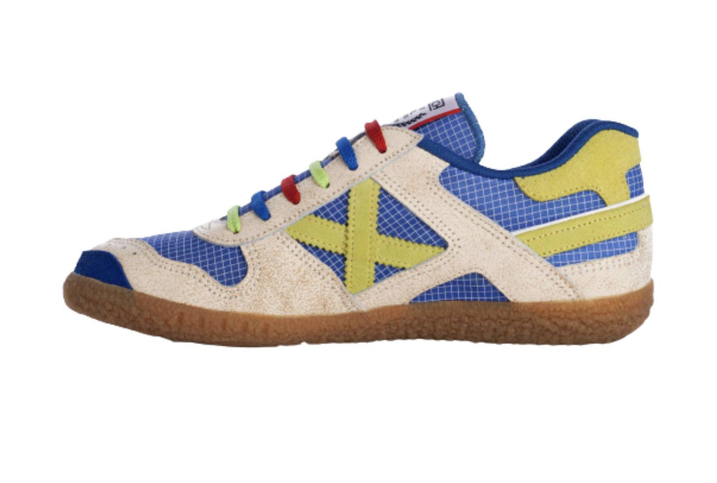 Scarpe Munich sneaker Goal Limited in suede/ nylon beige/ blu / pistacchio US22MU03 1557