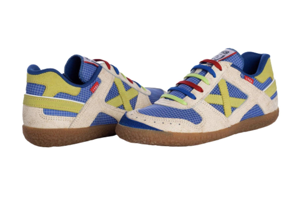 Scarpe Munich sneaker Goal Limited in suede/ nylon beige/ blu / pistacchio US22MU03 1557
