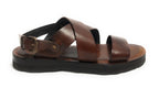 Scarpe uomo Elite sandalo in pelle colore marrone US22EL04 2078