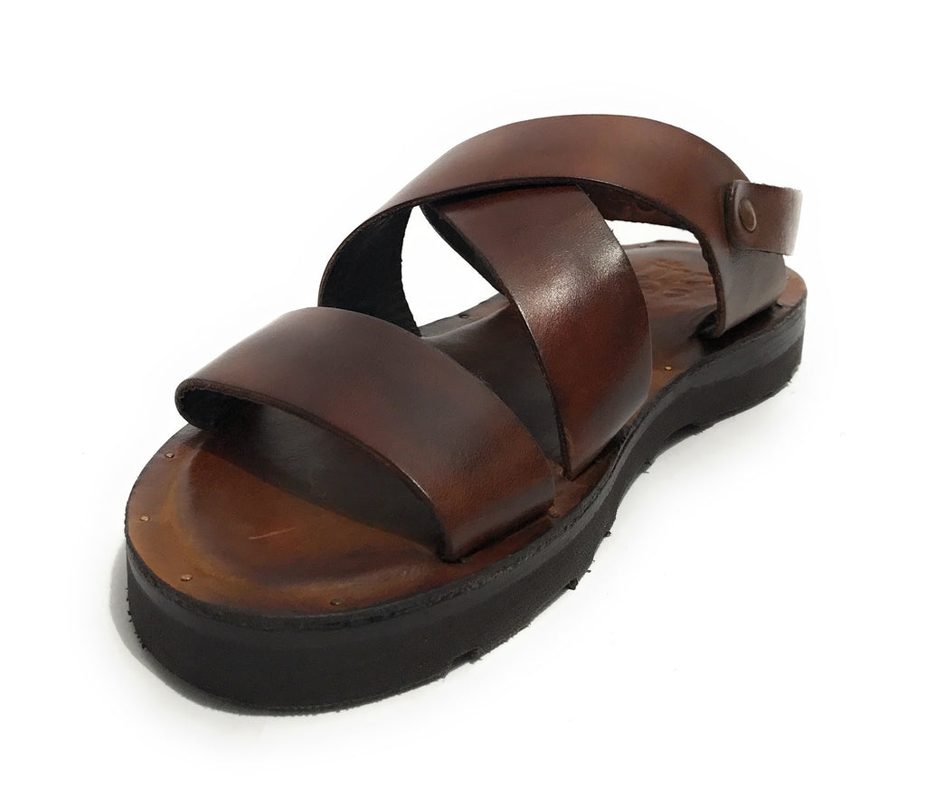Scarpe uomo Elite sandalo in pelle colore marrone US22EL04 2078