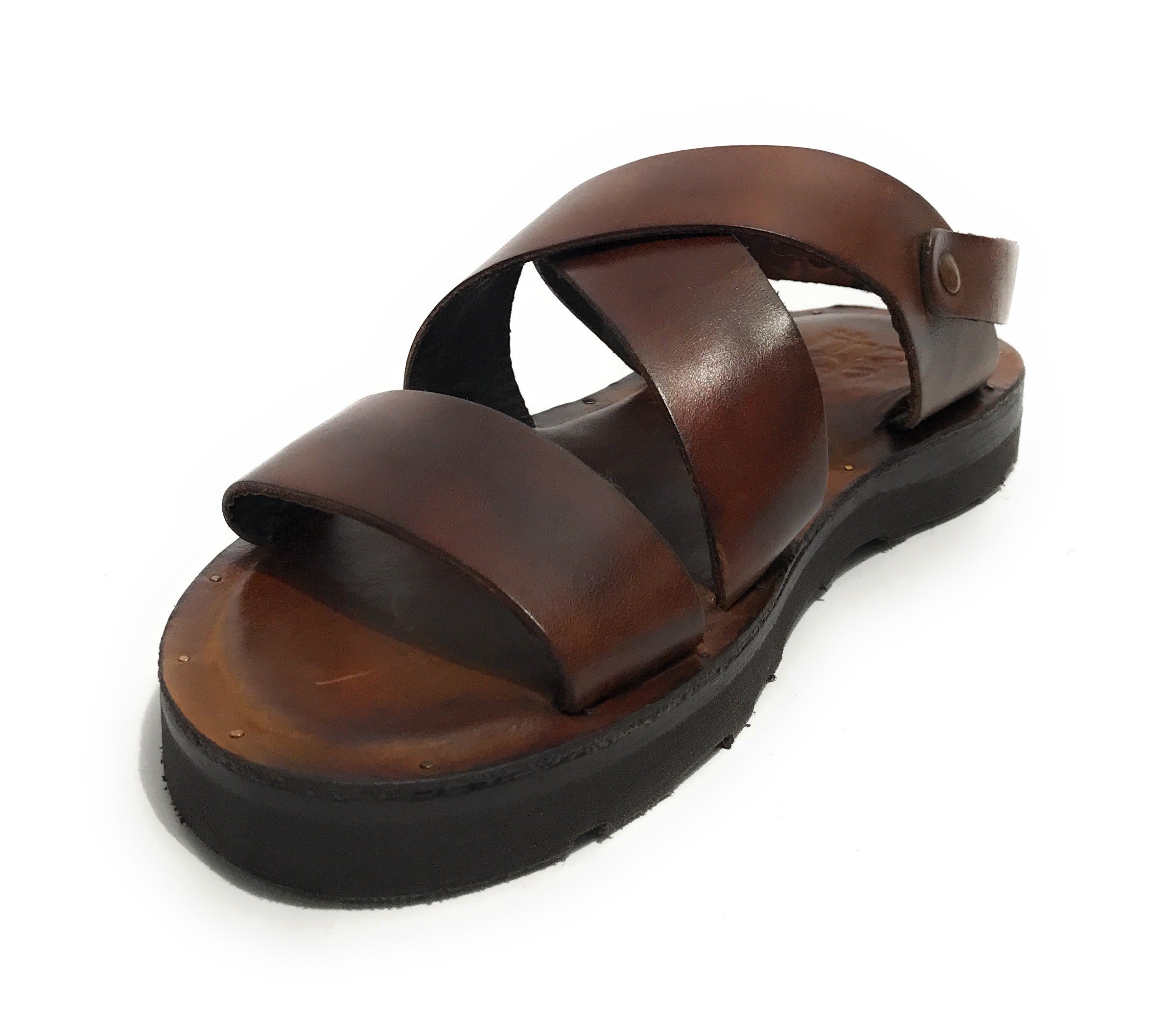 Scarpe uomo Elite sandalo in pelle colore marrone US22EL04 2078