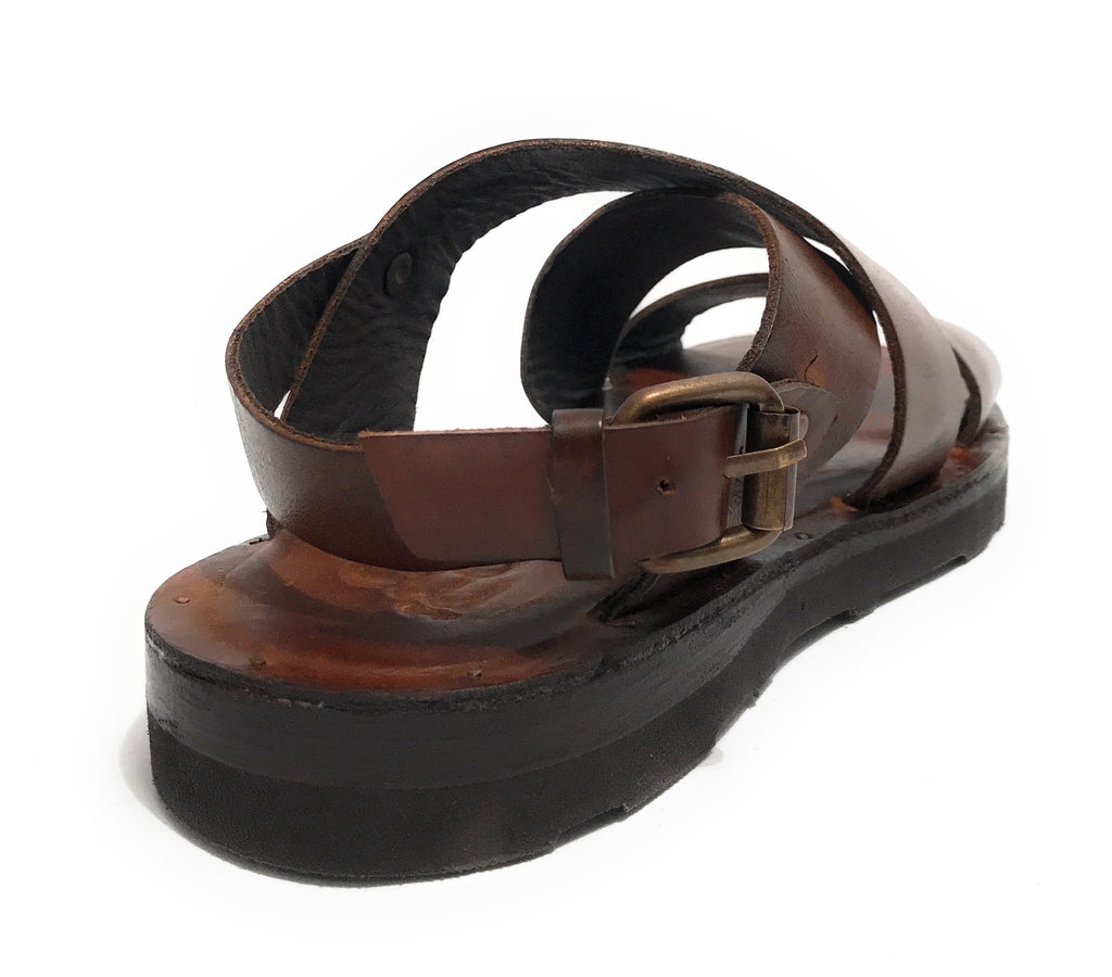 Scarpe uomo Elite sandalo in pelle colore marrone US22EL04 2078