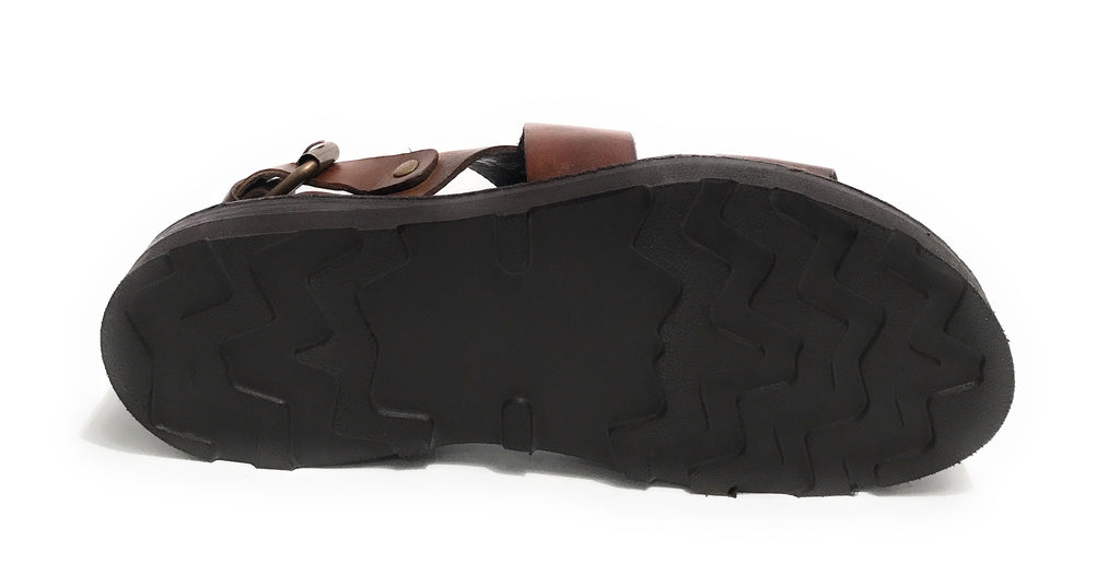 Scarpe uomo Elite sandalo in pelle colore marrone US22EL04 2078