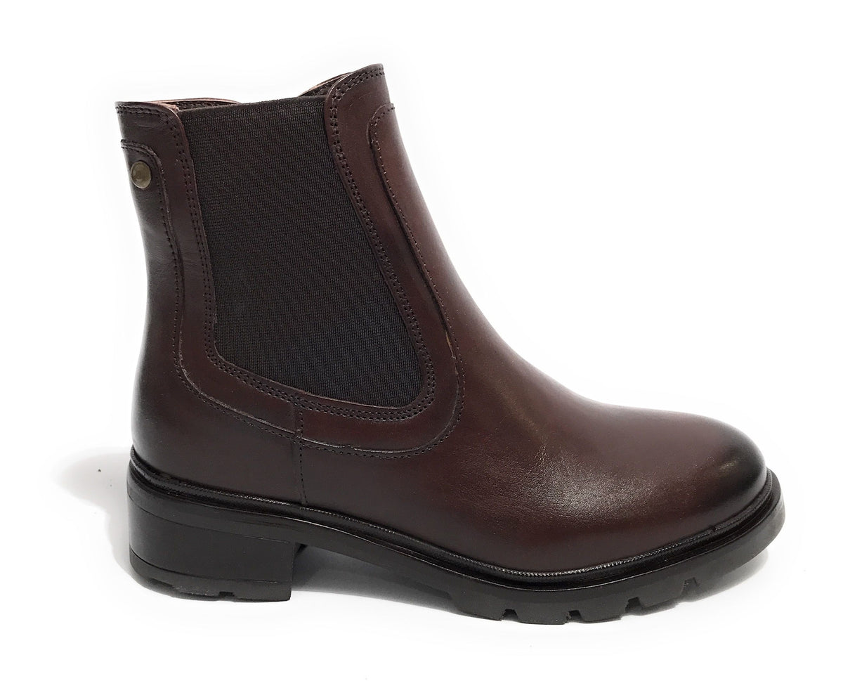 Scarpe donna Elite stivale con fondo classico in pelle marrone testa di moro D23EL04 454