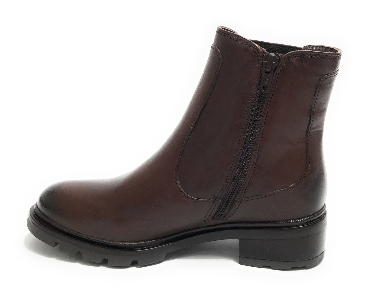 Scarpe donna Elite stivale con fondo classico in pelle marrone testa di moro D23EL04 454