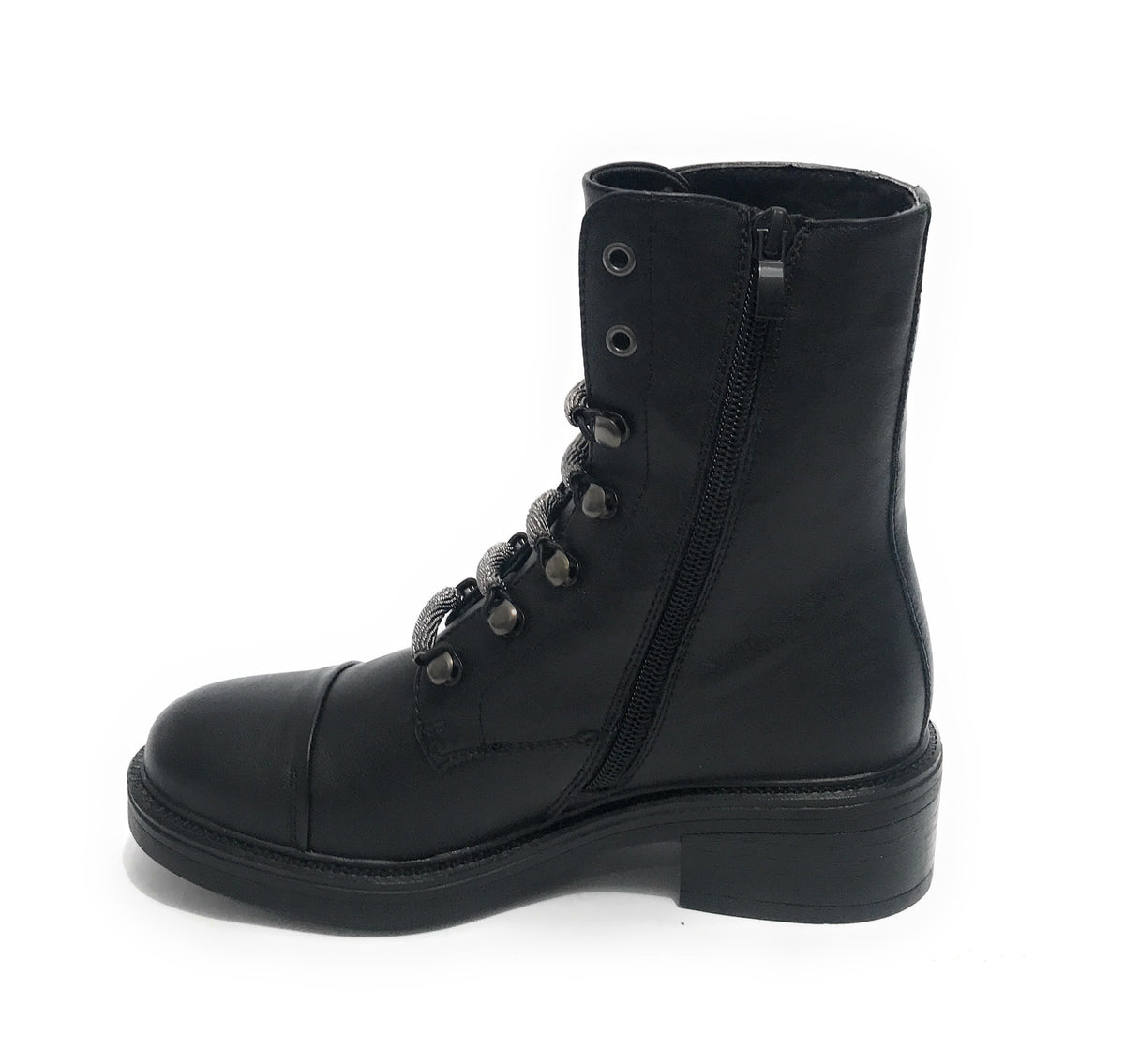 Scarpe donna Gold&gold anfibio in ecopelle nero D22GG20 GB217