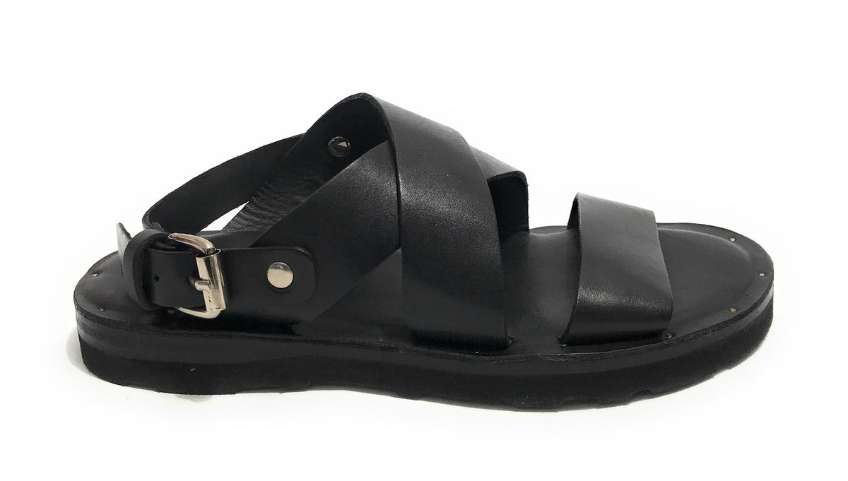 Scarpe uomo Elite sandalo in pelle colore nero US22EL05 2078