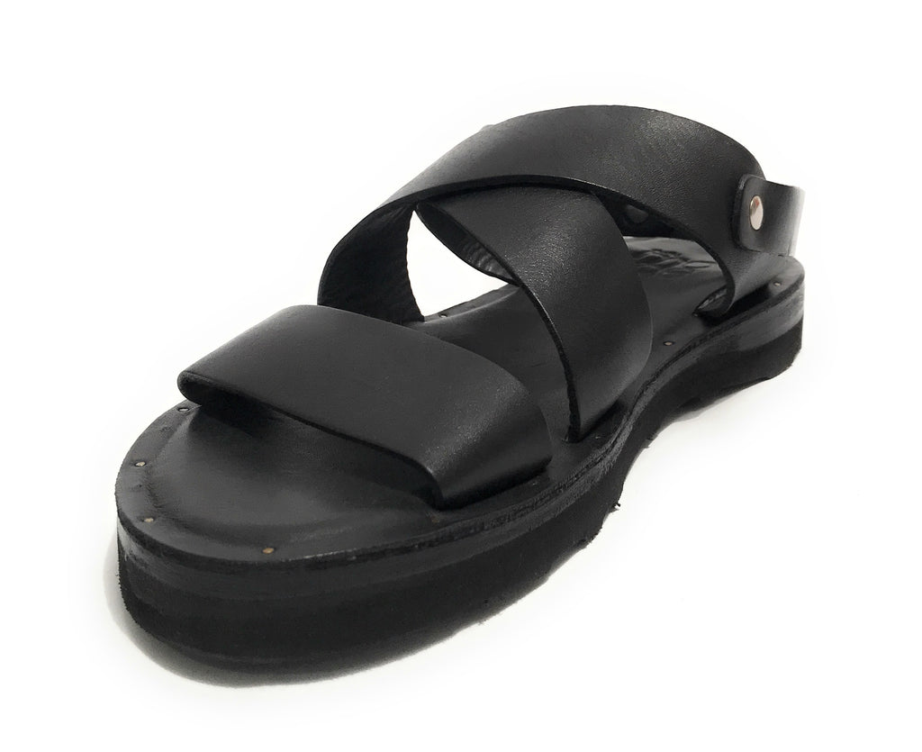 Scarpe uomo Elite sandalo in pelle colore nero US22EL05 2078
