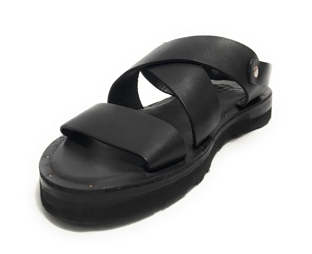 Scarpe uomo Elite sandalo in pelle colore nero US22EL05 2078