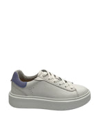 Scarpe donna Ambitious 12151W sneakers in pelle white/ purple fondo alto DS23AM01