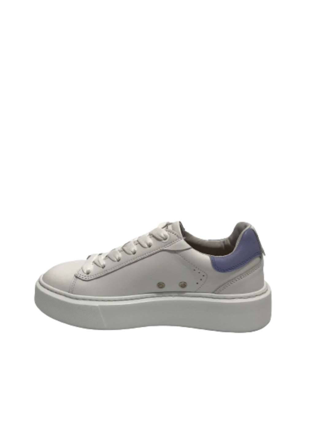 Scarpe donna Ambitious 12151W sneakers in pelle white/ purple fondo alto DS23AM01