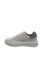 Scarpe donna Ambitious 12151W sneakers in pelle white/ purple fondo alto DS23AM01