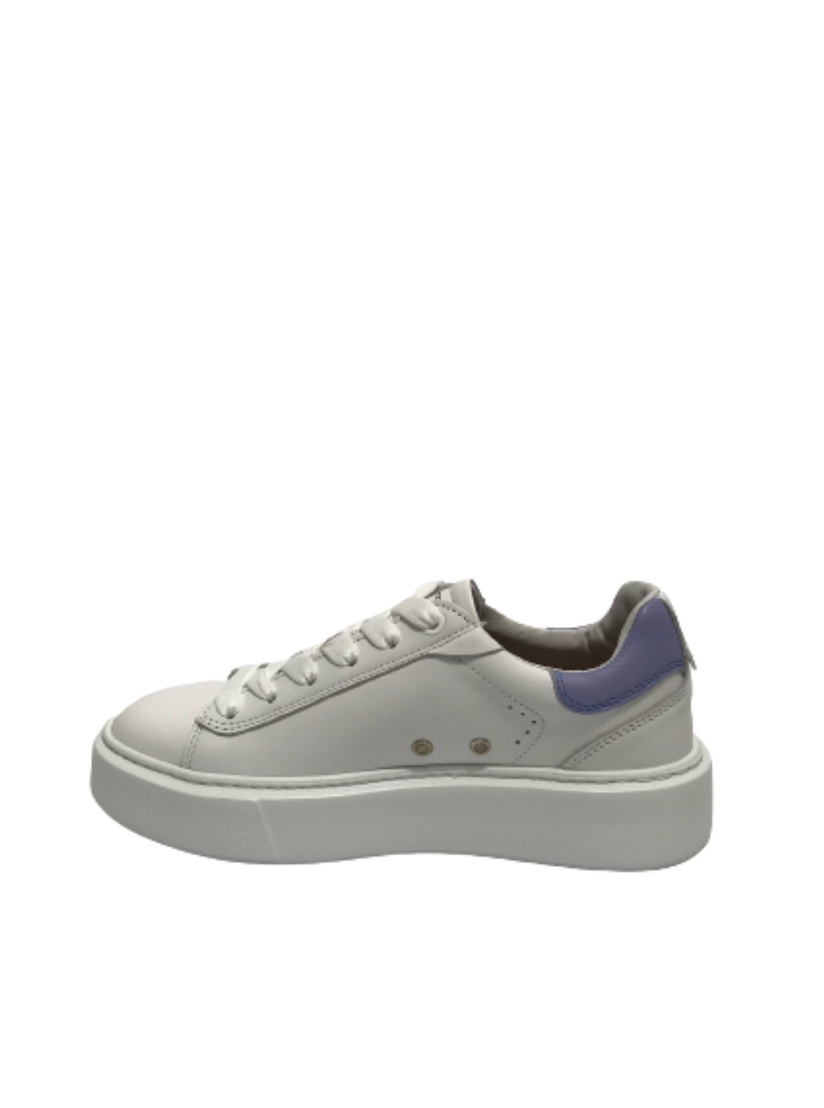 Scarpe donna Ambitious 12151W sneakers in pelle white/ purple fondo alto DS23AM01
