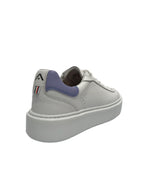 Scarpe donna Ambitious 12151W sneakers in pelle white/ purple fondo alto DS23AM01