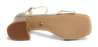 Scarpe donna Gold&gold sandalo con tacco ecopelle oro DS23GG46 GD812