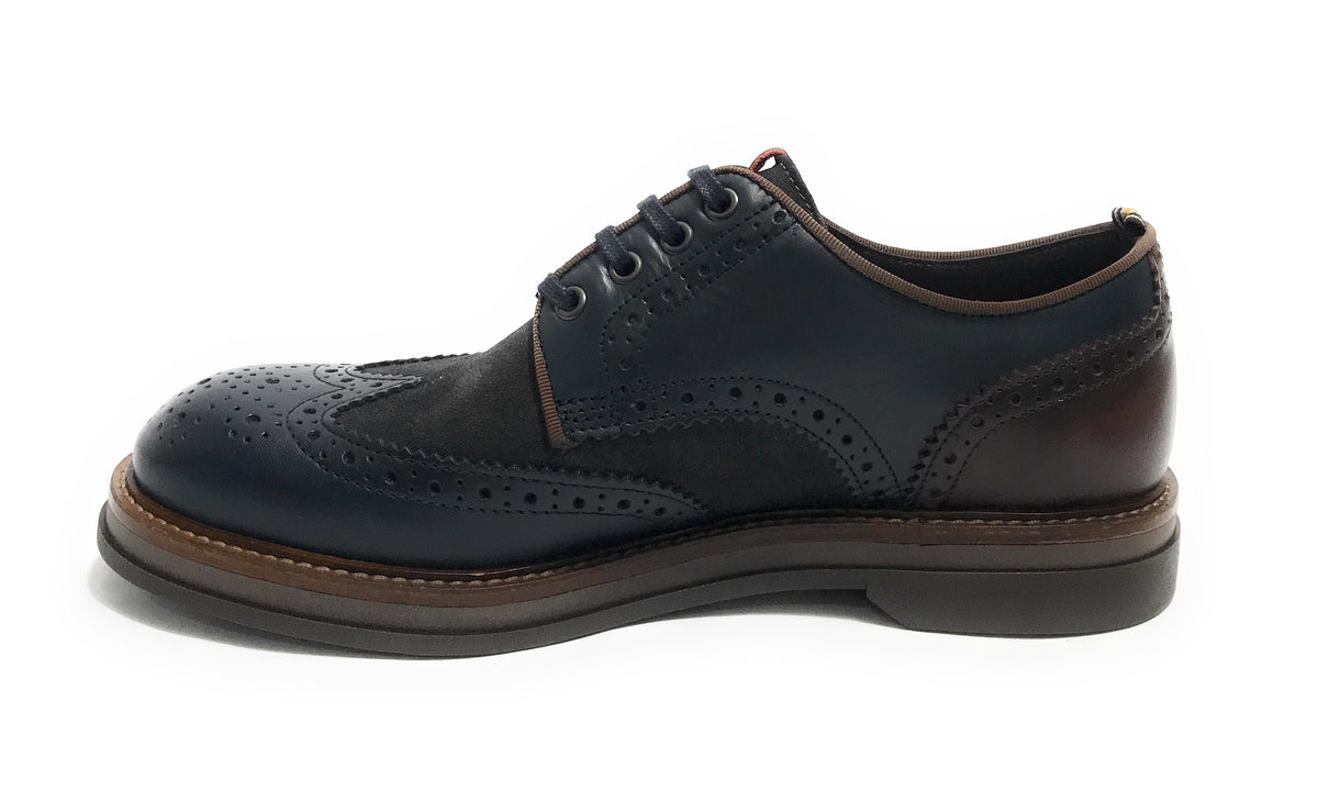 Scarpe uomo Ambitious francesina stringata in pelle navy combi U25AM09 12391C-6553AM