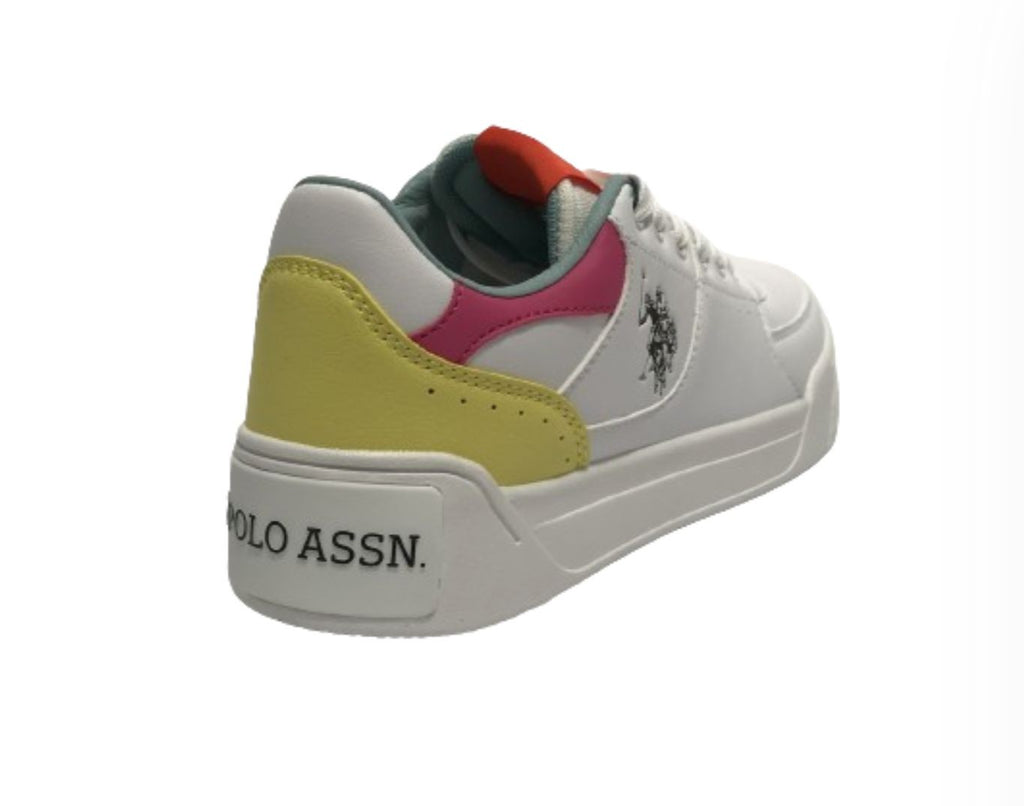 Scarpe US Polo sneaker Nole001 in ecopelle/ tessuto white/ yellow DS24UP19