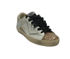 Scarpe donna 4B12 sneaker in pelle glitter bianco/ oro D25QB04 SUPRIME-DB249