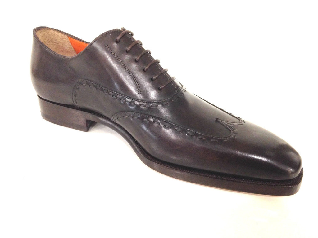 SCARPE UOMO SANTONI FRANCESINA  EBANO OLD ENGLAND CON DUILIO  FATTE A MANO 16