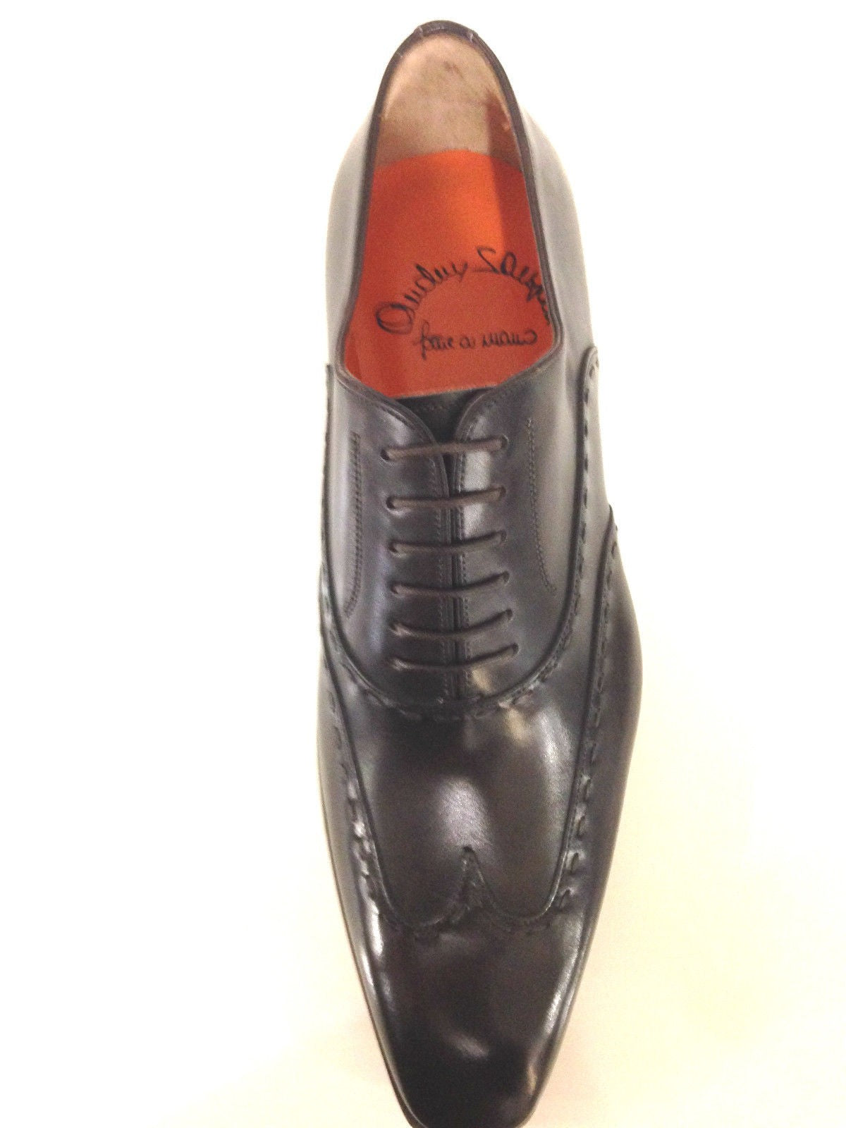 SCARPE UOMO SANTONI FRANCESINA  EBANO OLD ENGLAND CON DUILIO  FATTE A MANO 16