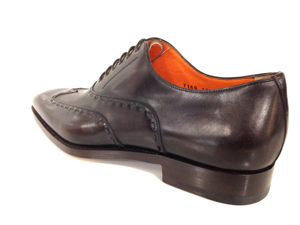 SCARPE UOMO SANTONI FRANCESINA  EBANO OLD ENGLAND CON DUILIO  FATTE A MANO 16
