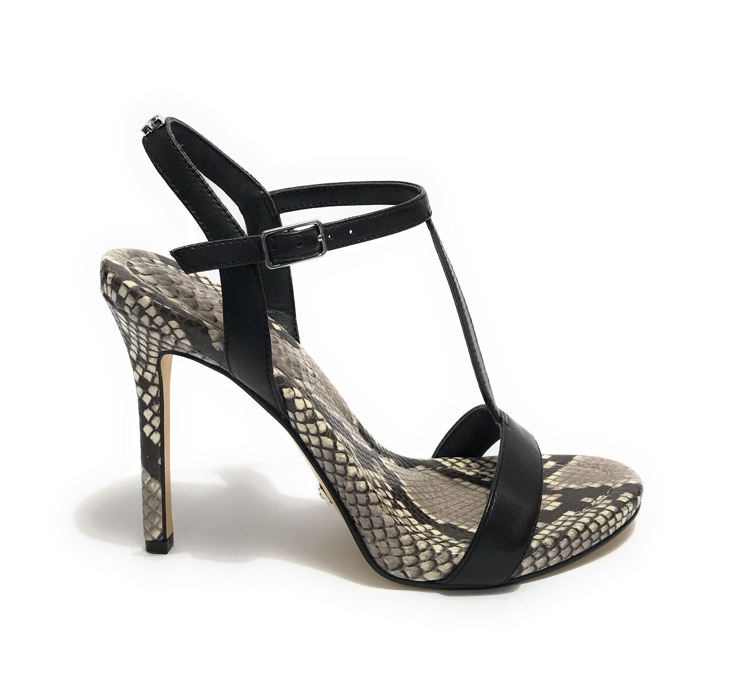 Sandalo Guess Facy TC 105 pelle nero stampa rettile DS23GU44 FL6FACLEA03