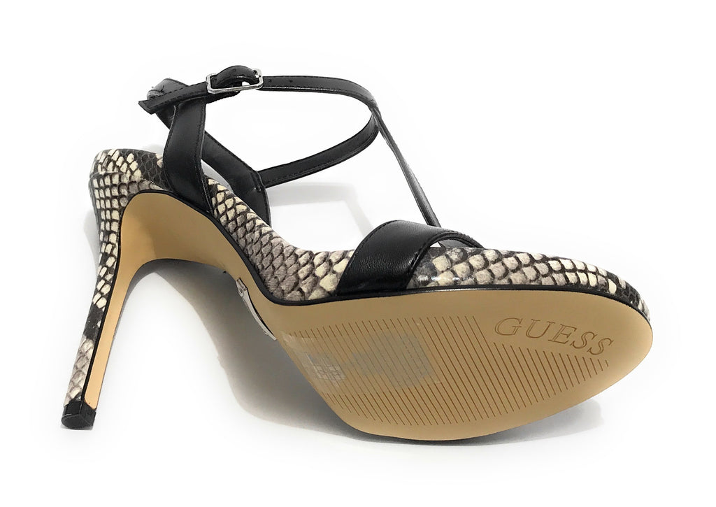 Sandalo Guess Facy TC 105 pelle nero stampa rettile DS23GU44 FL6FACLEA03