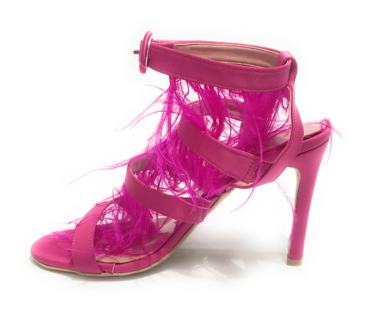 Scarpe donna sandalo in pelle fuxia tacco 9 DS23EL18