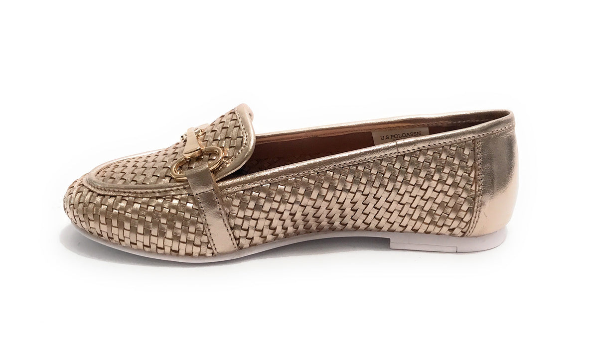Scarpe US Polo mocassino Chery001 in pelle gold donna DS24UP11
