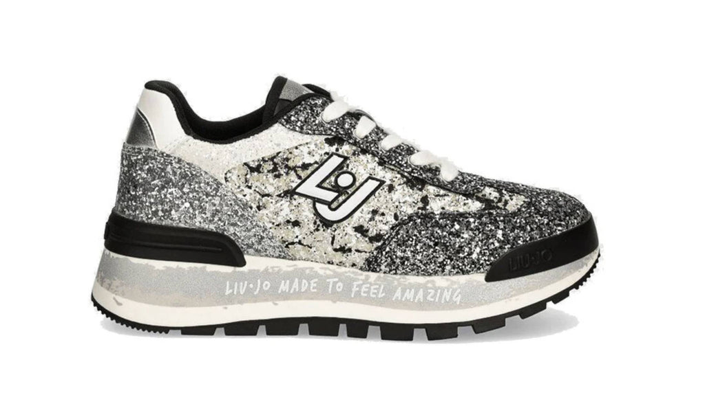 Scarpe donna Liu-Jo Amazing 26 sneaker ecopelle/ glitter black/silver D25LJ18 BF4047 TX007 S3426