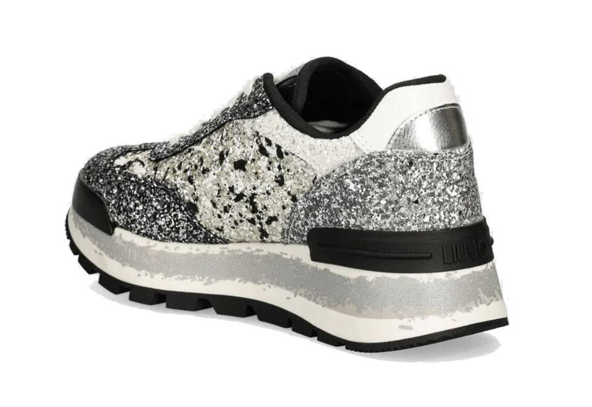 Scarpe donna Liu-Jo Amazing 26 sneaker ecopelle/ glitter black/silver D25LJ18 BF4047 TX007 S3426