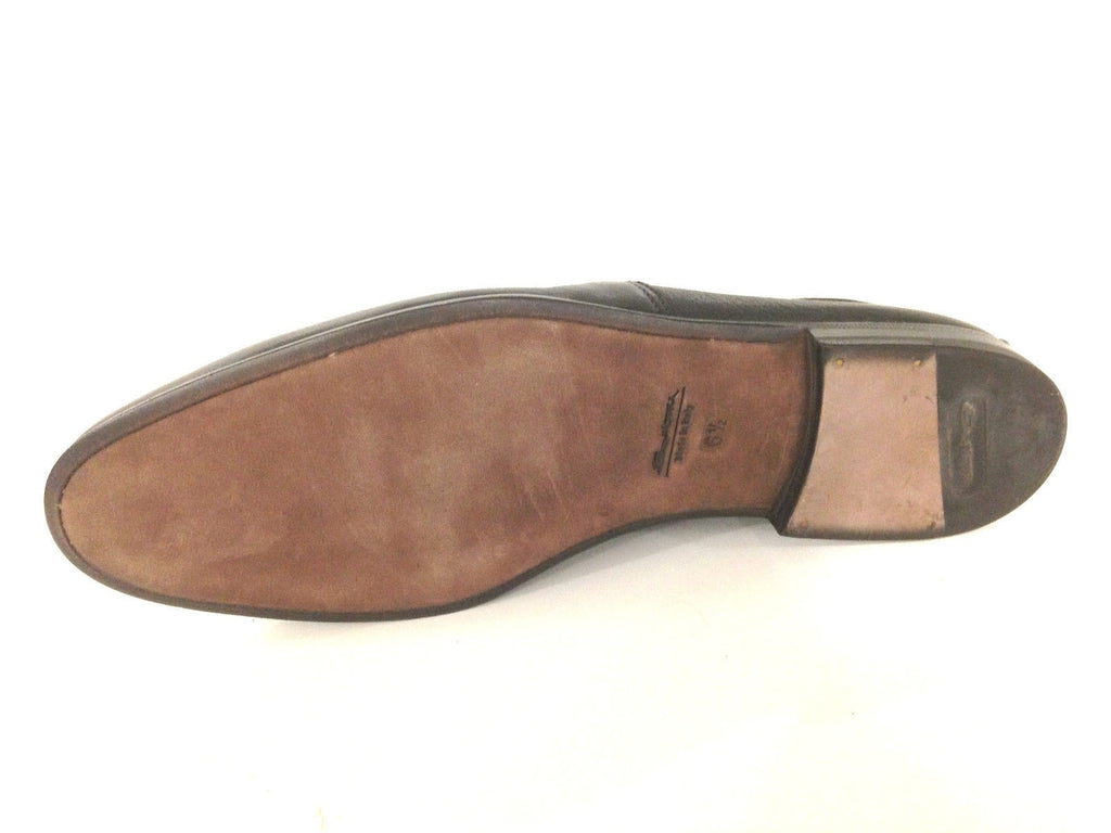 SCARPE UOMO SANTONI MOCASSINO NERO PELLE MARTELLATA CERVO   FATTA A MANO 52