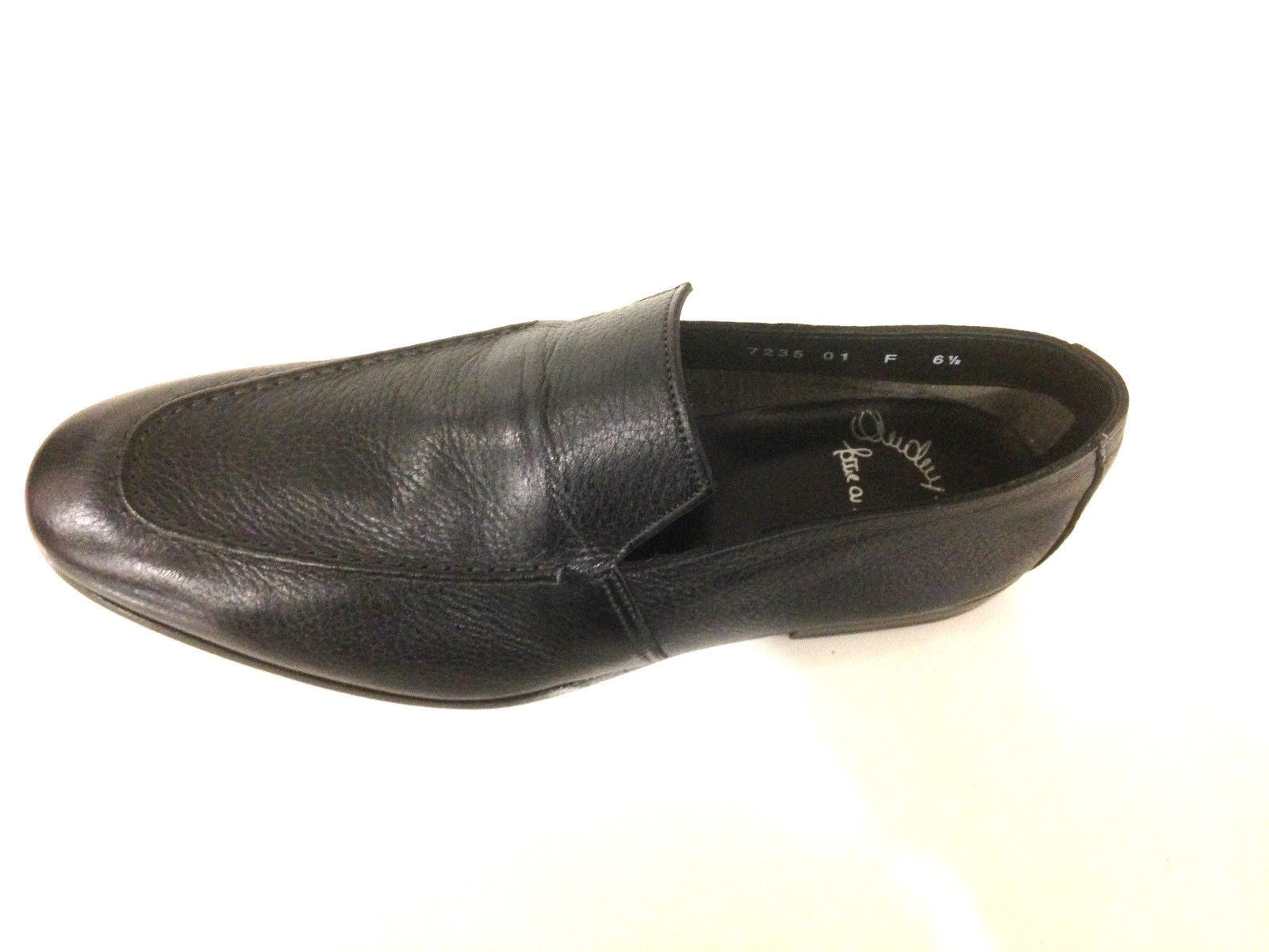 SCARPE UOMO SANTONI MOCASSINO NERO PELLE MARTELLATA CERVO   FATTA A MANO 52