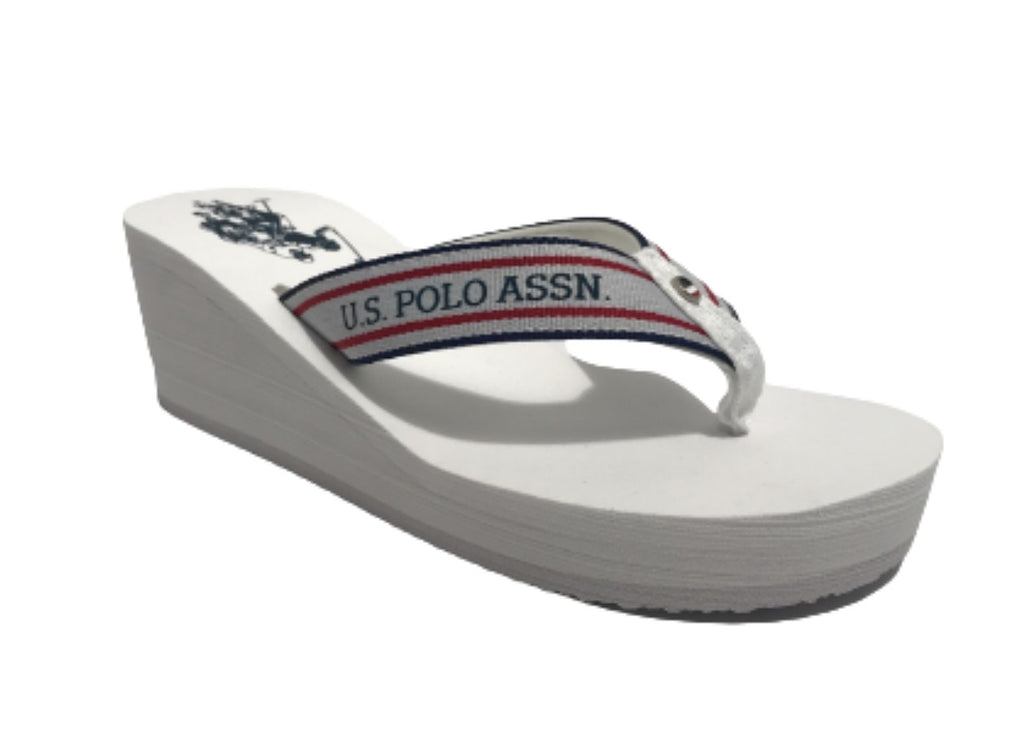 Infradito US Polo zeppa Chany 003 in gomma TC 60 PL 25 white DS23UP02