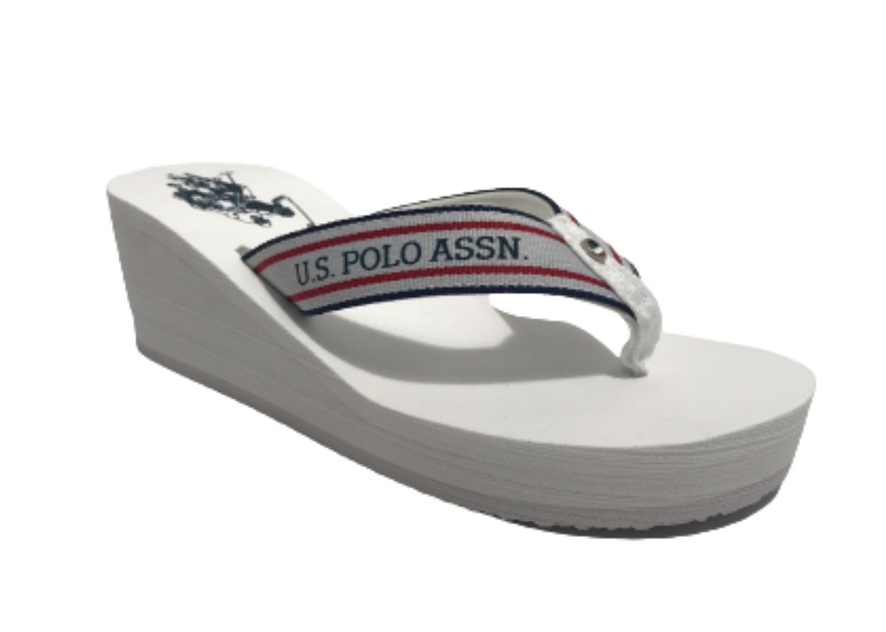 Infradito US Polo zeppa Chany 003 in gomma TC 60 PL 25 white DS23UP02