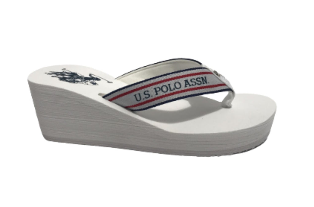 Infradito US Polo zeppa Chany 003 in gomma TC 60 PL 25 white DS23UP02