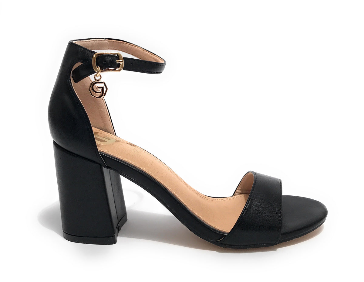 Scarpe donna Gold&gold sandalo con tacco ecopelle nero DS23GG39 GD811