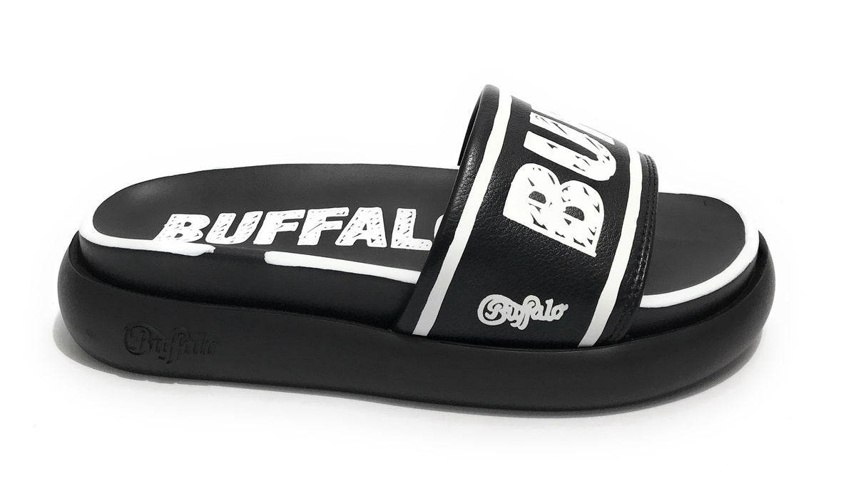 Slipper donna Buffalo Rey ecopelle vegan nero DS22BF04 BN16110561