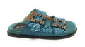 Scarpe donna  sandalo/ ciabatta in pelle colore blu DS23EL05 271