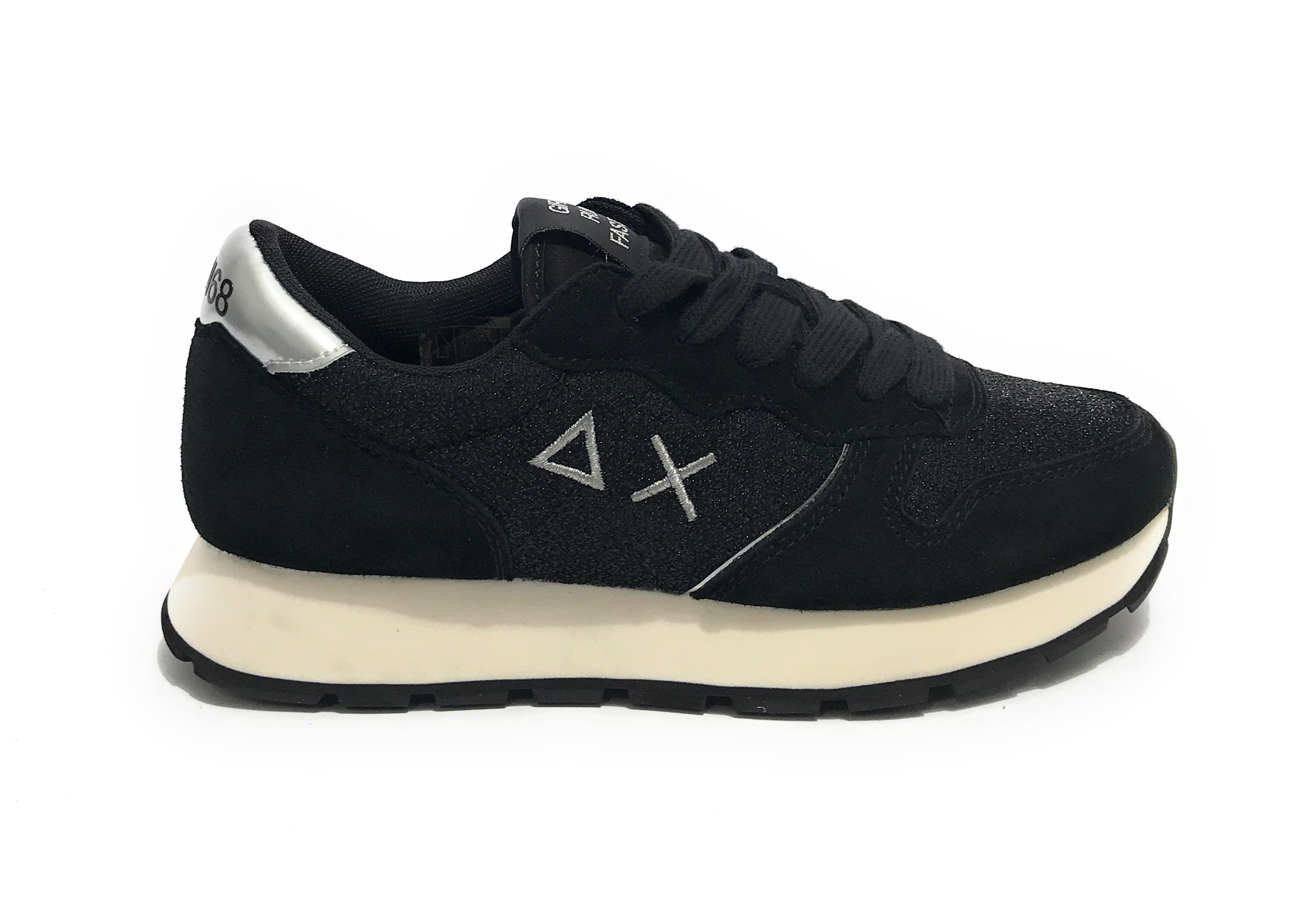 Sneaker Sun68 Girl's Ally glitter teen mesh/ suede nero Z24SU12 Z43404T