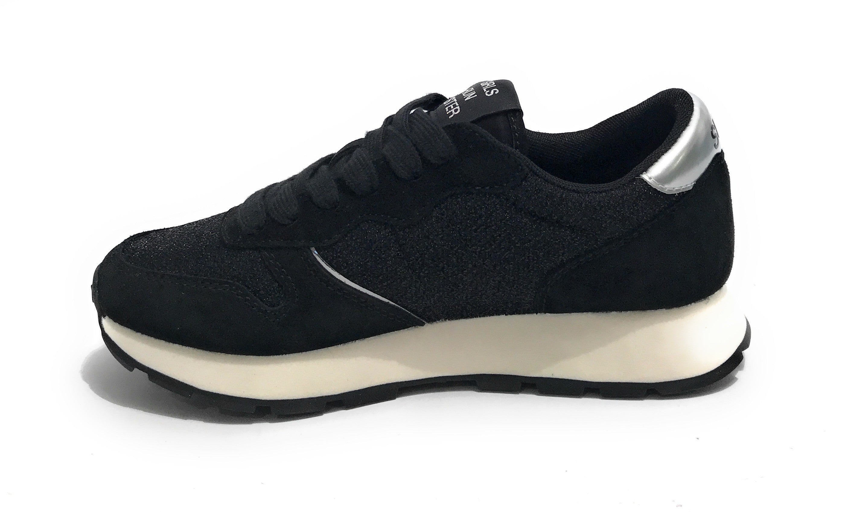 Sneaker Sun68 Girl's Ally glitter teen mesh/ suede nero Z24SU12 Z43404T
