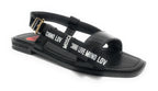 Scarpe donna Love Moschino sandalo in pelle nero vernice DS23MO09 JA16092