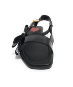 Scarpe donna Love Moschino sandalo in pelle nero vernice DS23MO09 JA16092