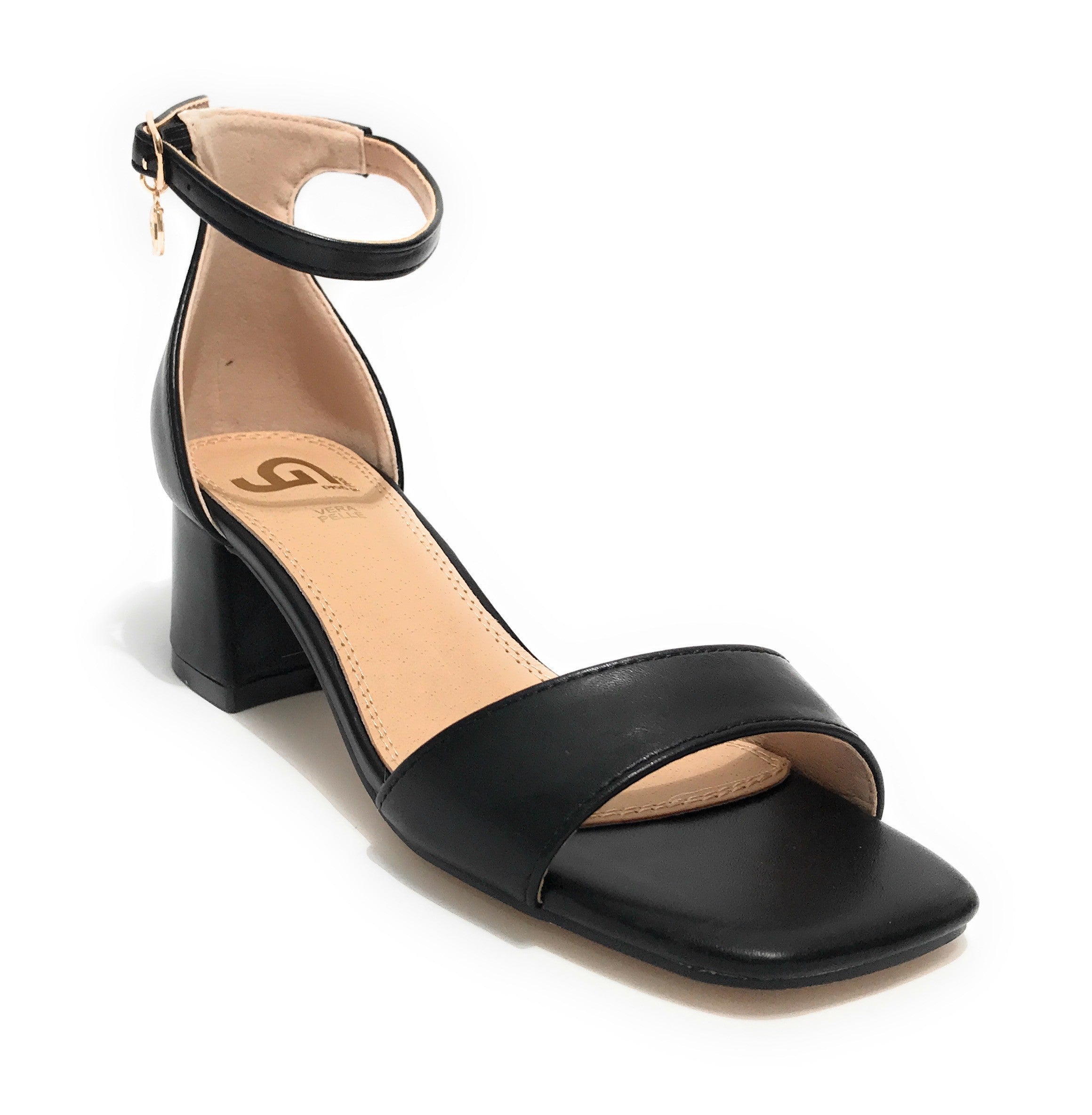 Scarpe donna Gold&gold sandalo con tacco ecopelle nero DS23GG18 GD812