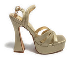 Scarpe donna Gold&gold sandalo con tacco ecopelle gold DS23GG48 GD821
