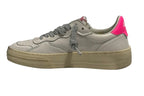 Scarpe donna 4B12 sneaker in pelle bianco/ fuxia DS24QB03 HYPER-D817